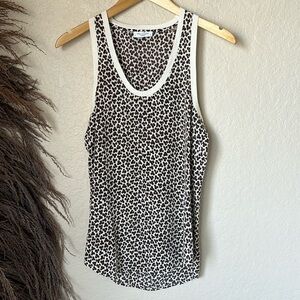 Equipment leopard scoop neck tank